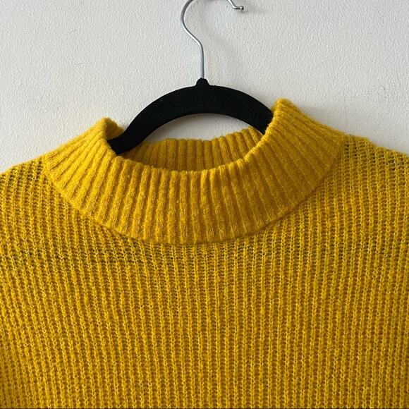 John + Jenn Yellow Stripe Mock Neck Sweater - Picture 4 of 6